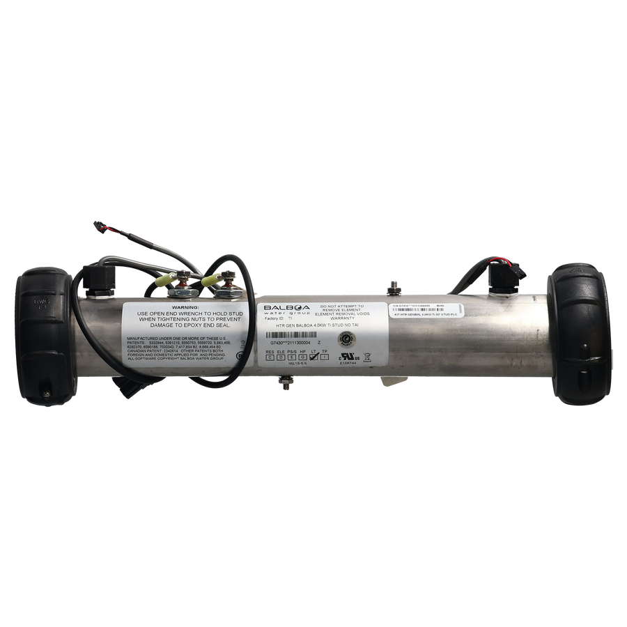 Heater Assembly- Balboa,  4.0kW titanium w/BP Plug-n-click — Balboa Part #G7432
