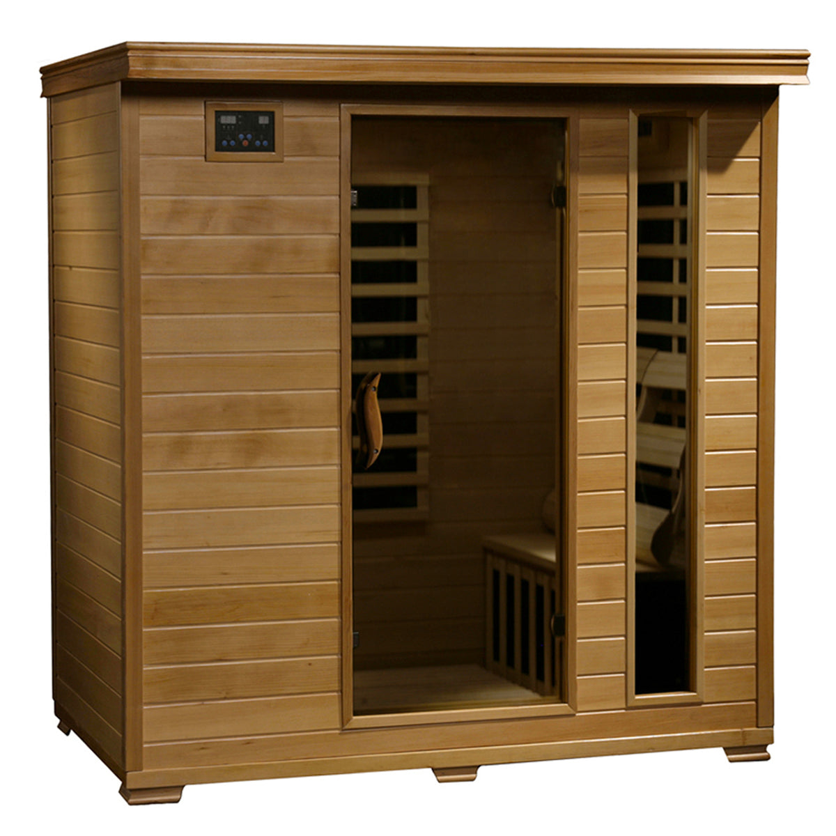 Monticello 4-Person Hemlock Infrared Sauna with 9 Carbon Heaters — Hemlock FAR infrared sauna by HeatWave