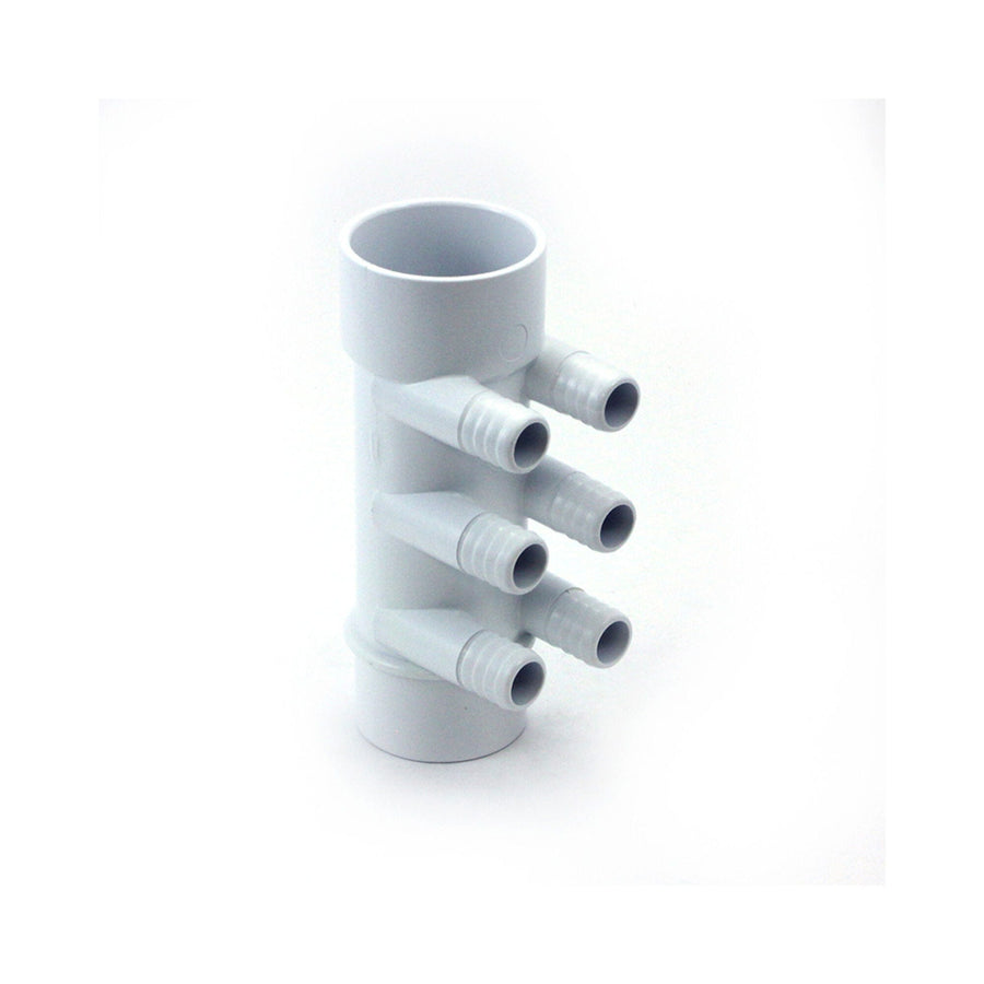 Manifold, PVC, Magic, 2"S x 2"Spg x (6) 3/4"RB Ports — Magic Plastics Part #0366-20
