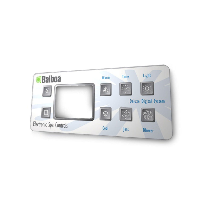 Overlay, Spaside, Balboa Serial Deluxe, 8-Button — Balboa Part #10299