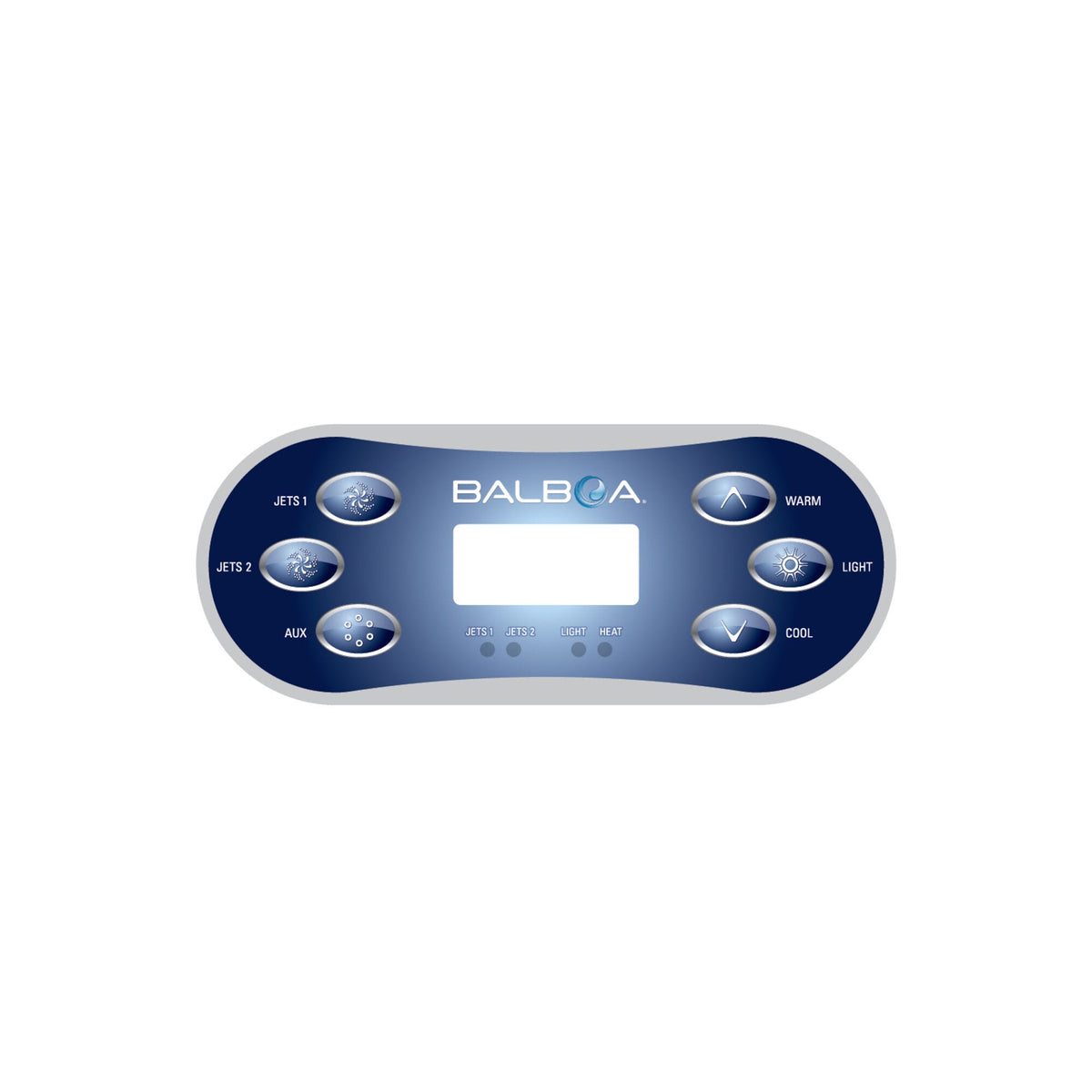 Overlay, Balboa, TP600, 6 Button, Jet, Jet, Aux, Warm — Balboa Part #12762