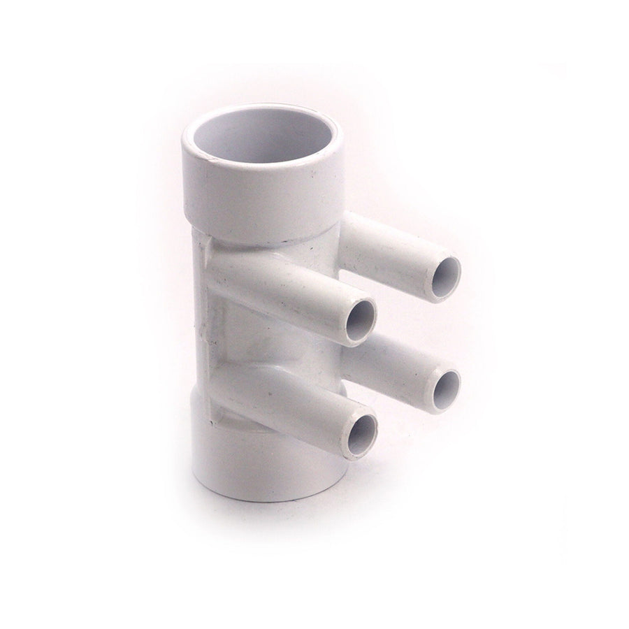 Manifold, PVC, Waterway, 1-1/2"S x 1-1/2"S x 3/4"SB Port — Waterway Part #672-4140