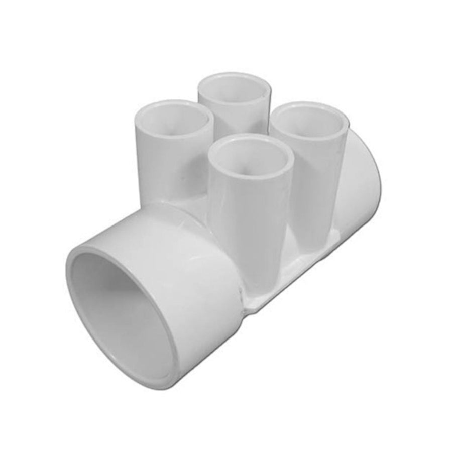 Manifold, PVC, Waterway, 2"S x 2"S x (4) 3/4"S Ports — Waterway Part #672-4210