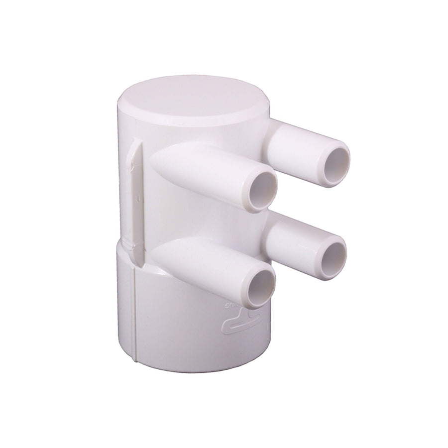 Manifold, PVC, Waterway, 2"S x Dead End x (4) 3/4"SB Ports — Waterway Part #672-7370