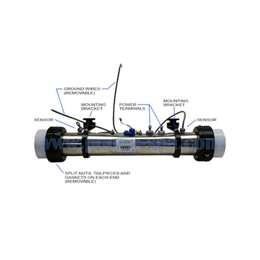 Heater Assy, Waterway H5000 5.5Kw (With Sensors) — Waterway Part #775-5001