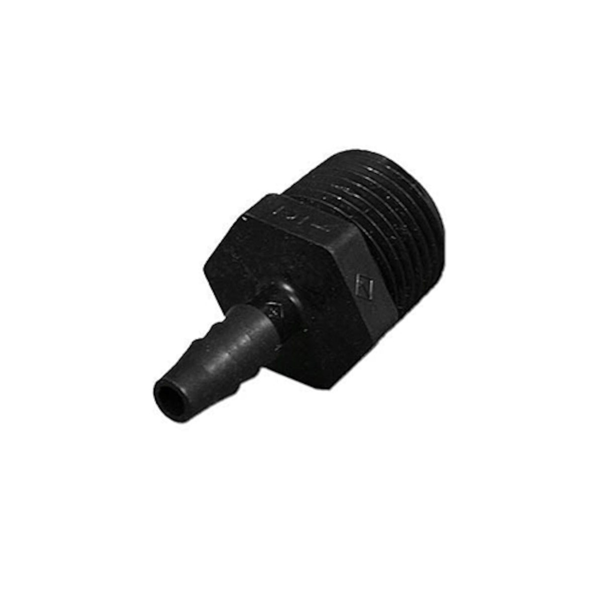 Fitting, PVC, Threaded Barb Adapter, 1/4"RB x 1/2"MPT — Brett Aqualine Part #P4MCB-8