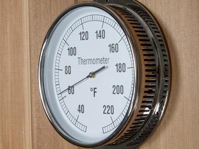 Bathology Commercial Sauna Room Thermometer, Metal, Round, 5-7/8" - view 3