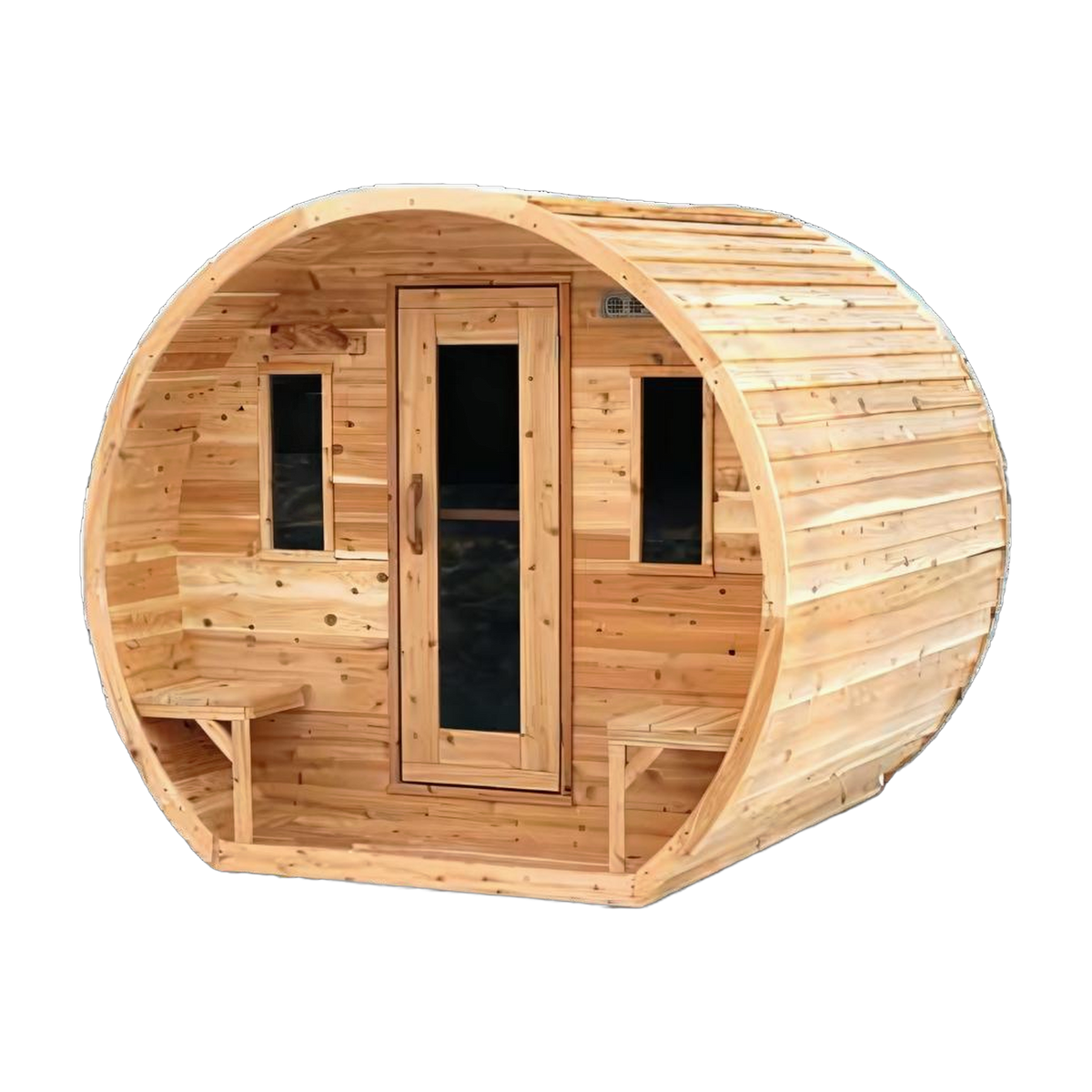 Canadian Timber Elation Barrel Sauna — Canadian White Cedar barrel sauna