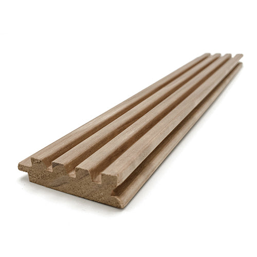 Prosaunas Sauna Wood, Thermally-Modified, Tongue & Groove, Fluted Slat, Wall Material