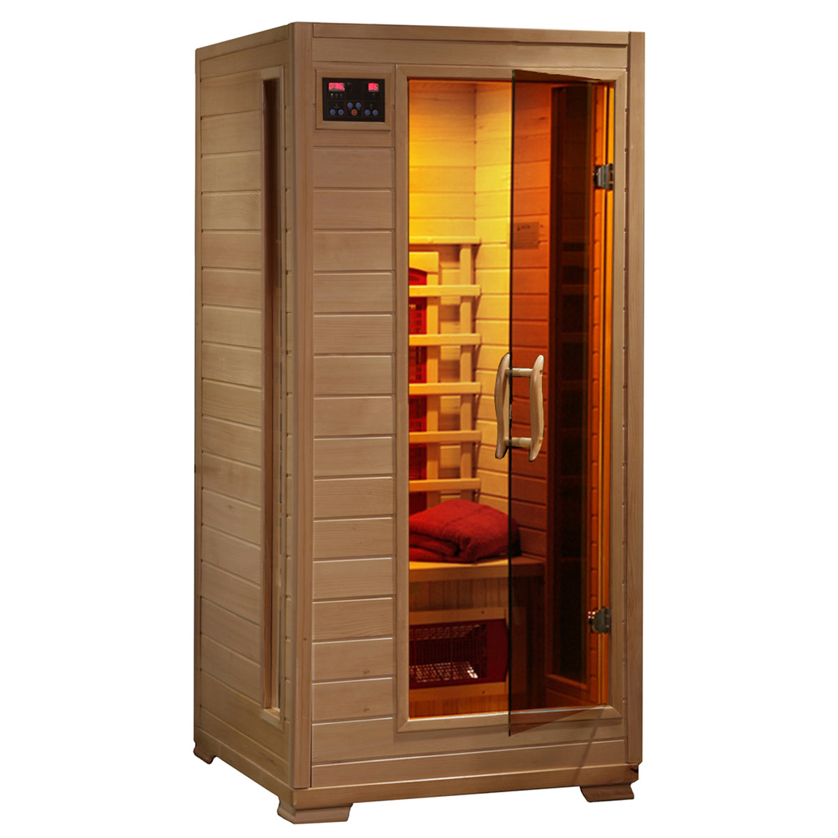 Buena Vista 1-2 Person Hemlock Infrared Sauna with 3 Ceramic Heaters — Hemlock FAR infrared sauna by HeatWave